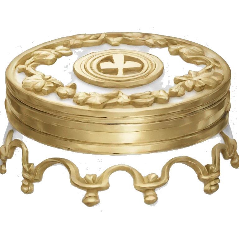 White gold round trinket box emoji