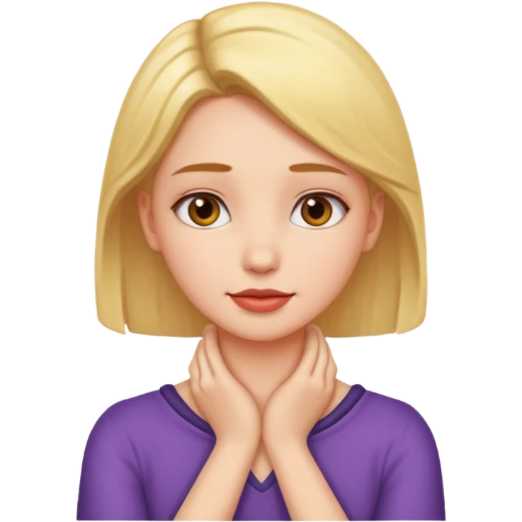 a girl with hands on her neck emoji
