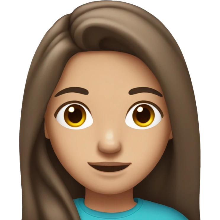teenage girl with long brown hair and dark eyes emoji