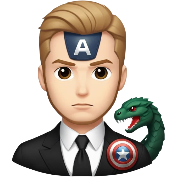 captain america face with the black suite and hydra logo  emoji