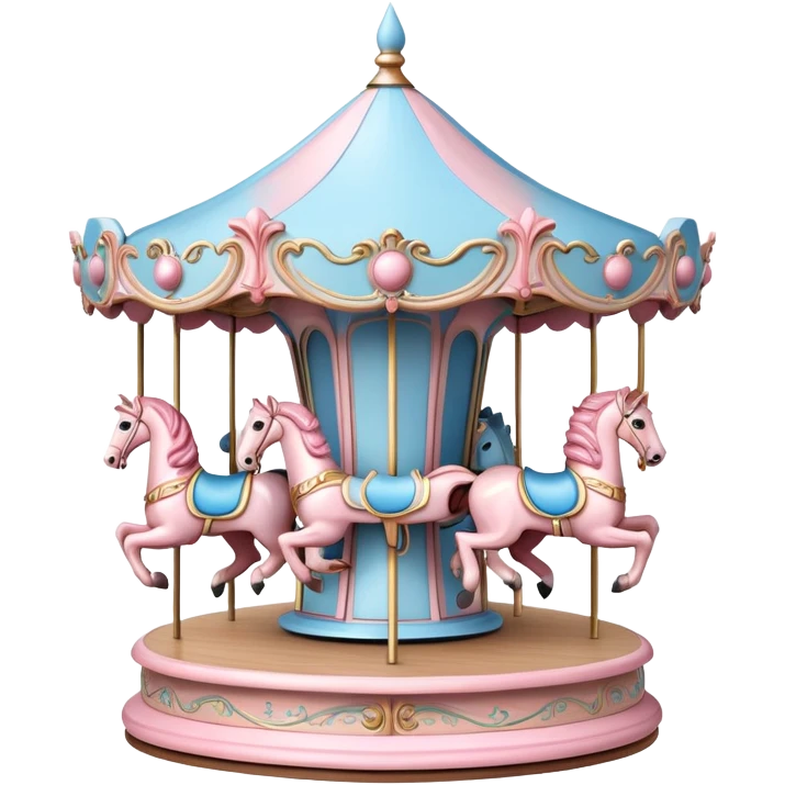 pastel pink and blue merry-go-round carousel emoji