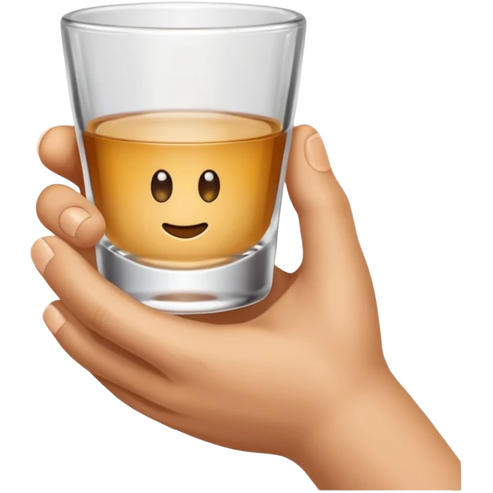 a hand holding a small shot glass emoji