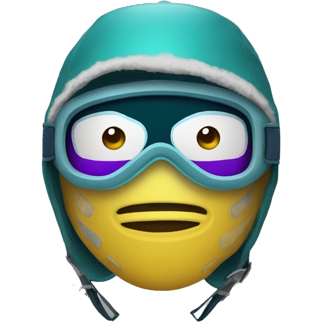 Personne masqué avec une cagoule et un masque de ski emoji