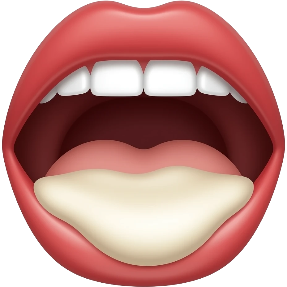 Creamy in mouth   Mouth open emoji