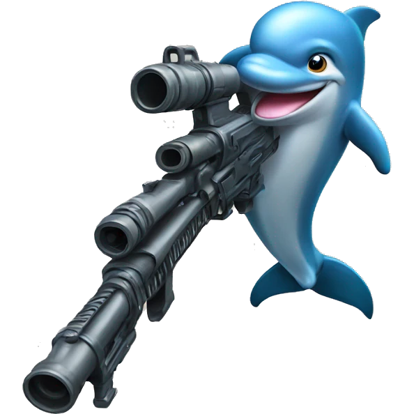 Dolphin with minigun  emoji
