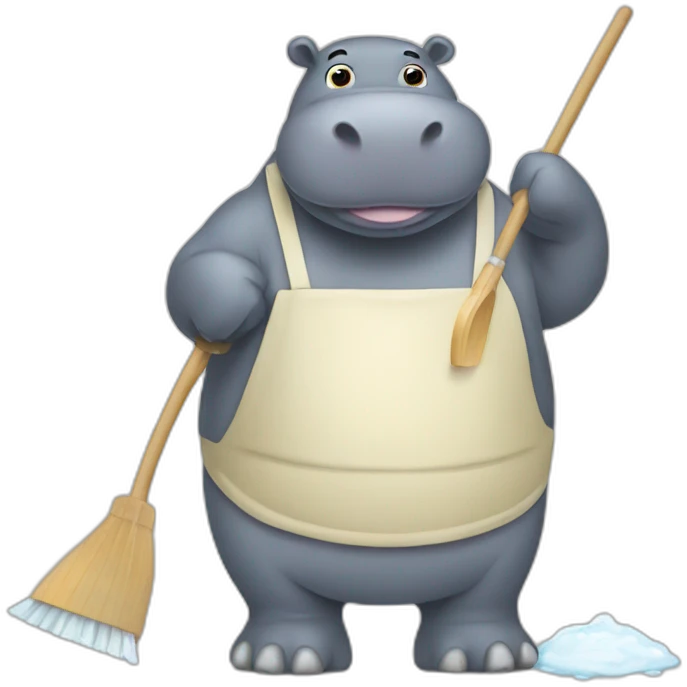 Hippo that do the cleaning emoji