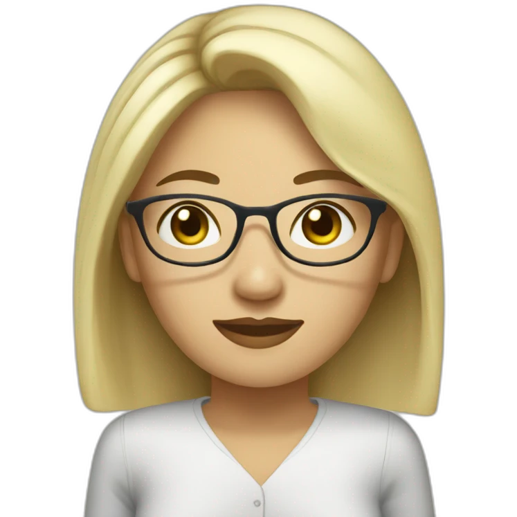 a vietnamese woman with blonde hair ends with glasses working in imigration emoji