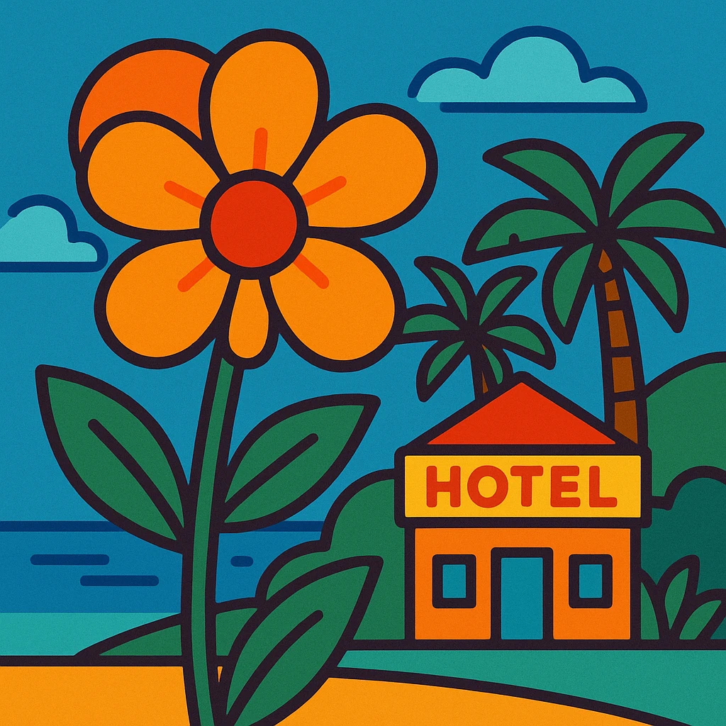 cute vacation spot flower emoji
