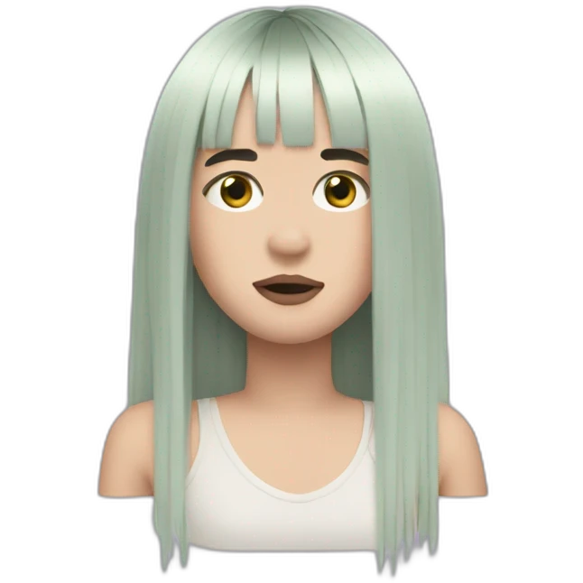 Billie eilish black hair fringe emoji