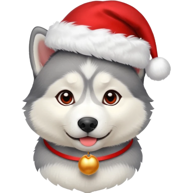 Pups husky in  red new yaer hat emoji