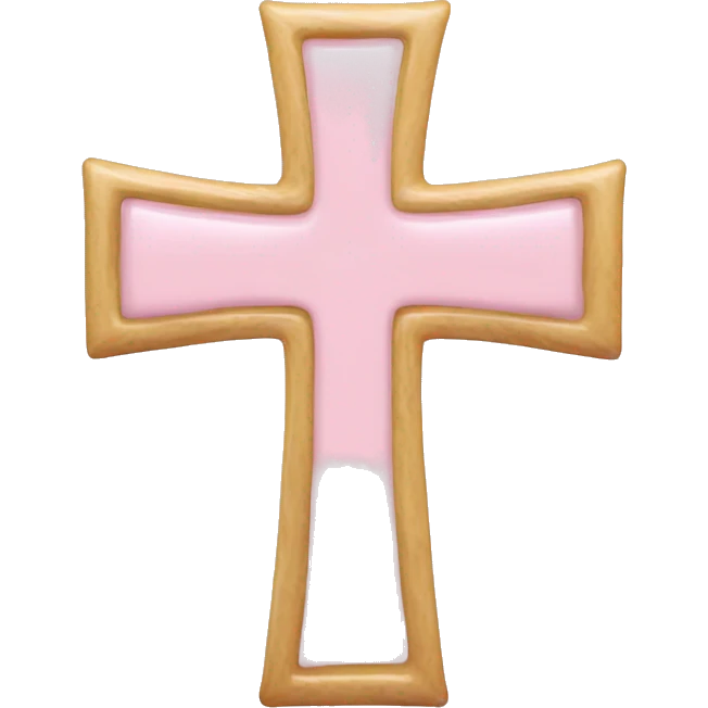 christian cross in baby pink emoji