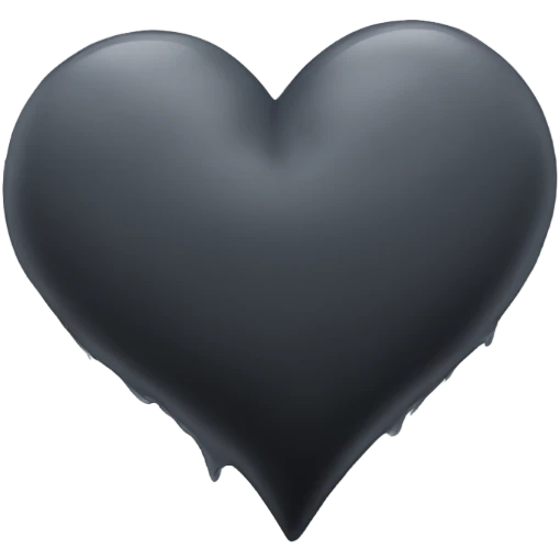 Grey black stormy heart emoji