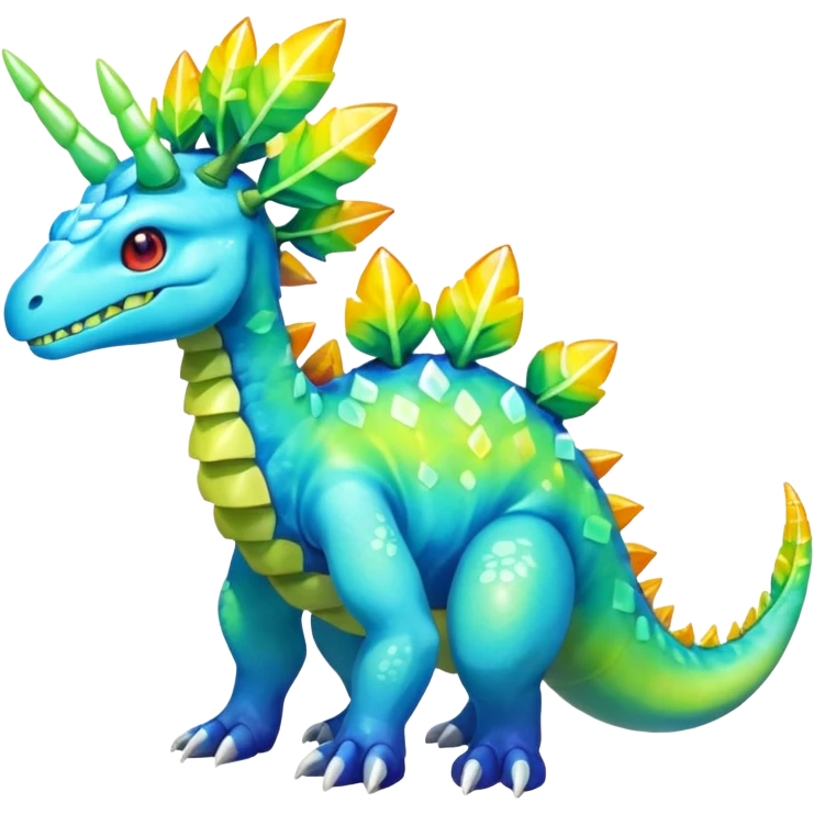 Shiny Aurorus-Heliolisk-Meganium-Fakémon-hybrid-creature (full body)  emoji