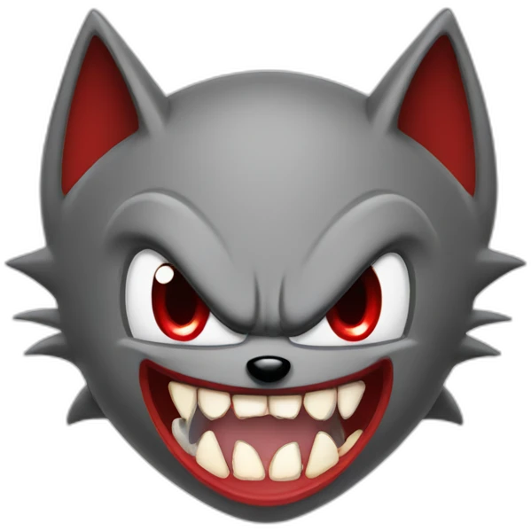 sonic with vampire fangs emoji
