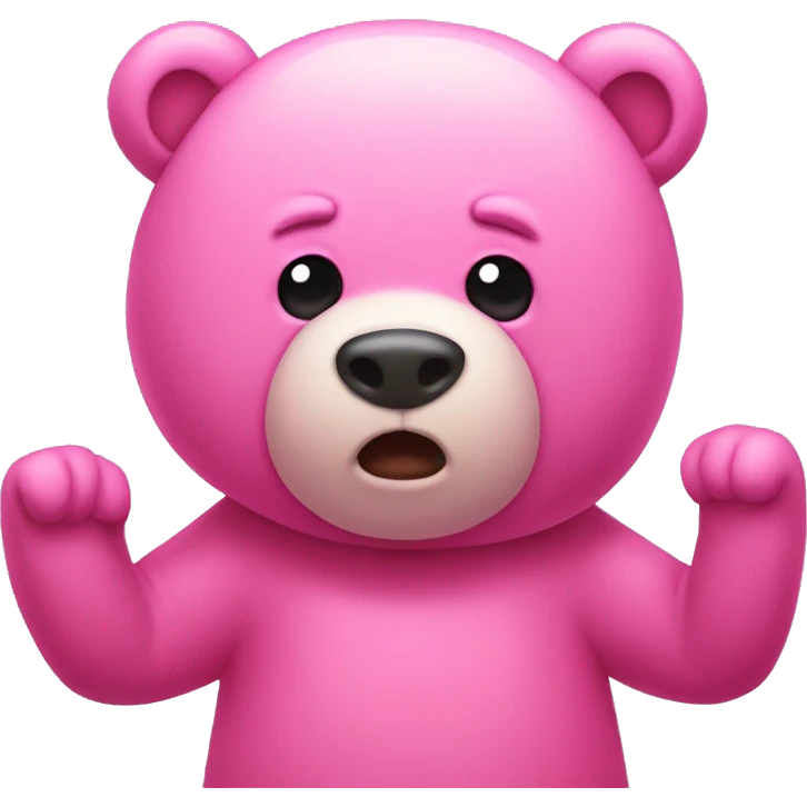 pink bear thing with his hands on his head emoji