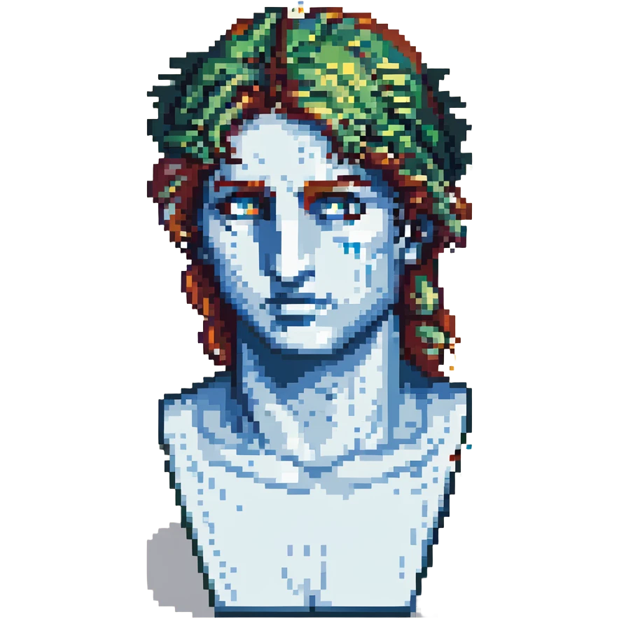 Michelangelo's statue of David with tears, symbolizing the statue crying emoji