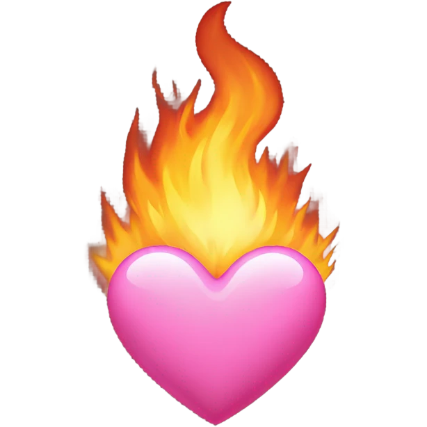 Pink heart on fire emoji