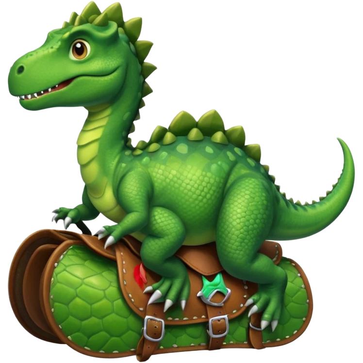 Dinosaur in saddle, pov emoji