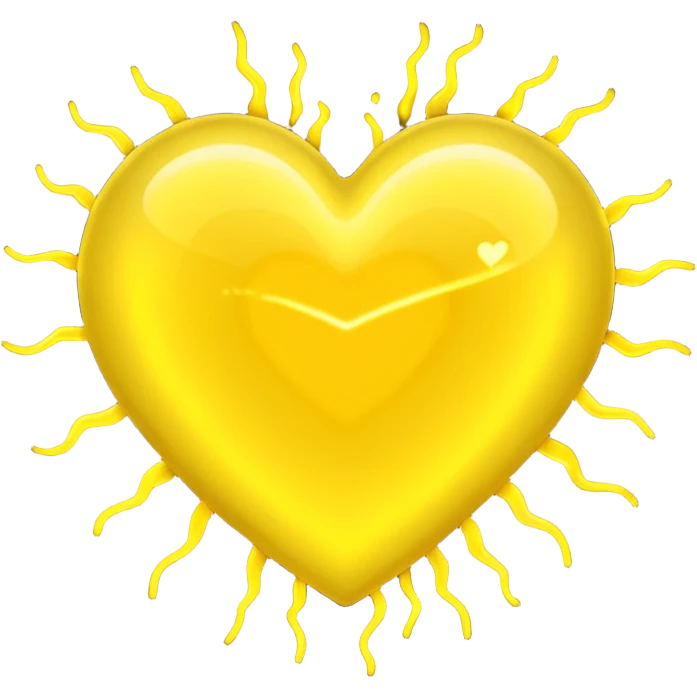 yellow heart pulsating with yellow energy particles emoji
