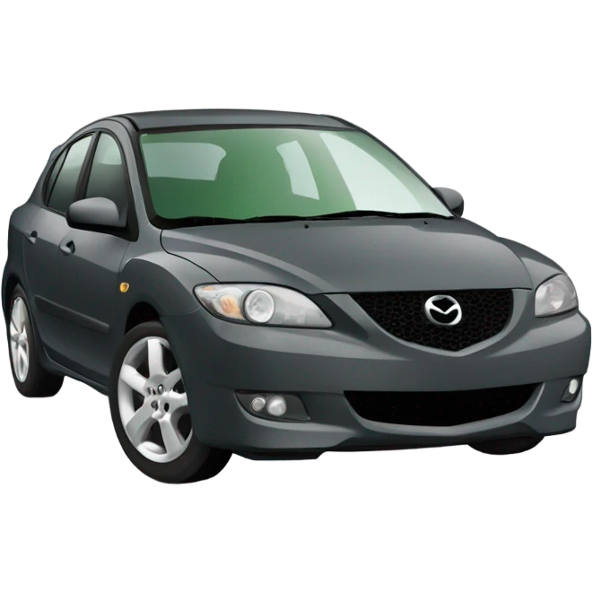 Dark grey 2008 Mazda 3 with green p plate emoji