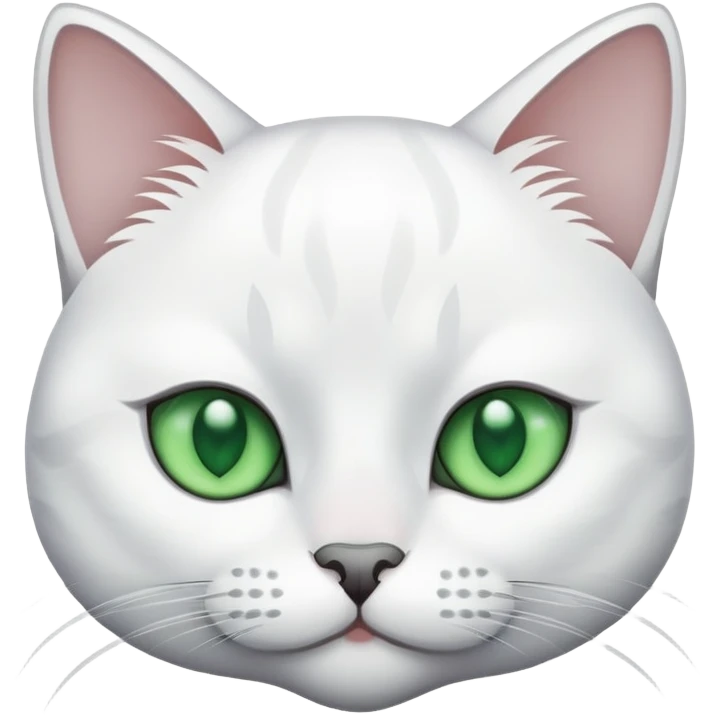 gato blanco con gris y ojos verdes emoji