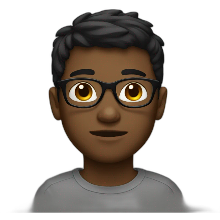 BOY WEAR A BLACK SOUTH AND ABLACK GLASESS emoji