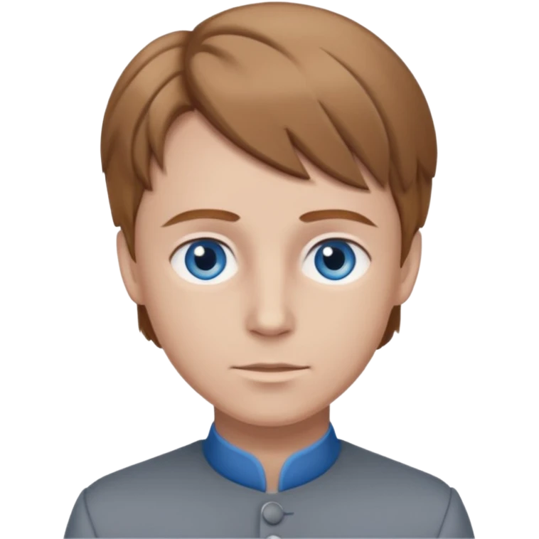 Servant Boq from Wicked with Blue eyes, light brown hair, grey outfit emoji