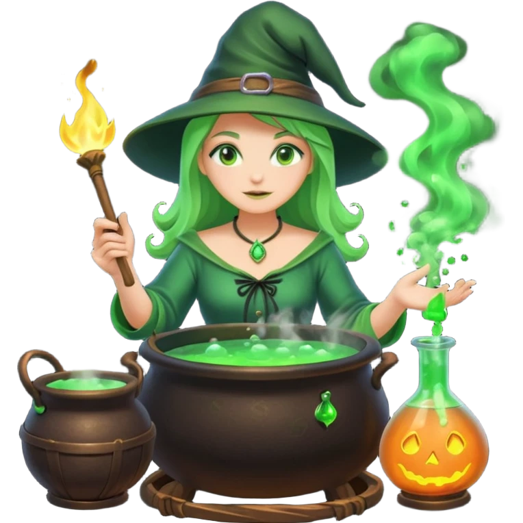 green witch cooking potion emoji