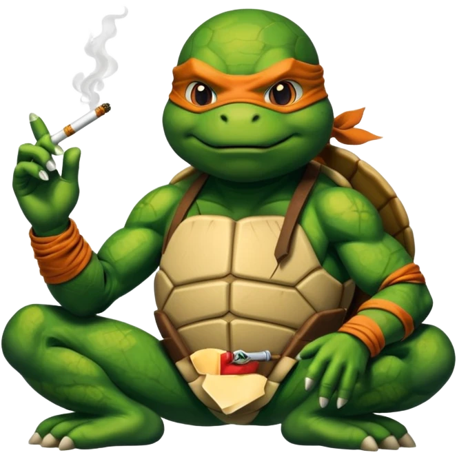 Ninja turtle smoking marijuana emoji