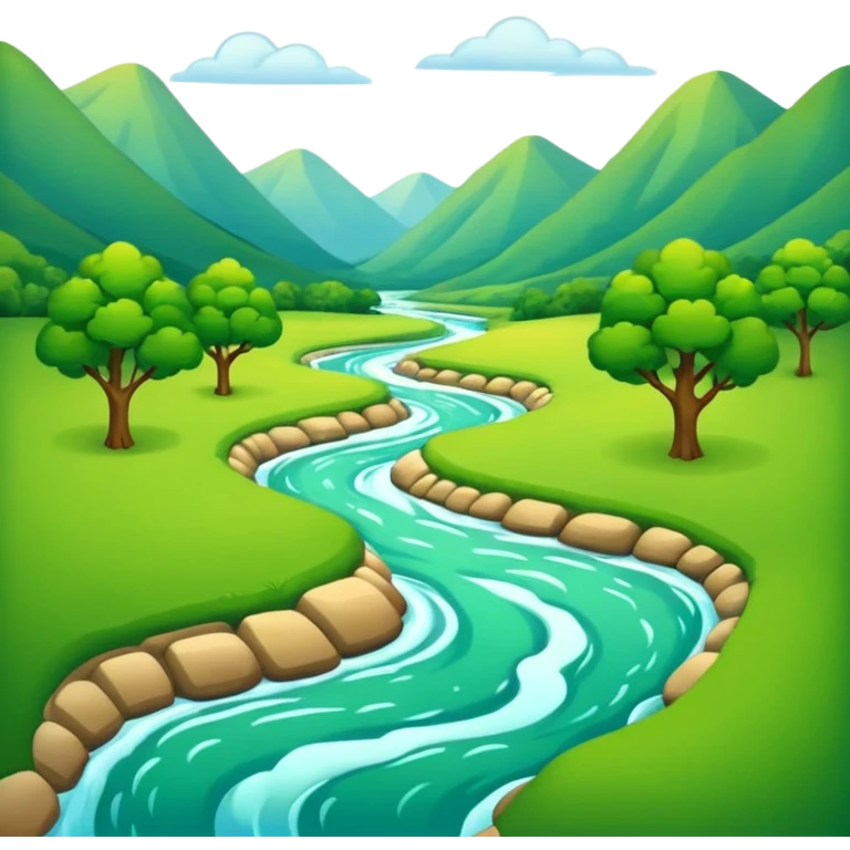 green valley with a river simple emoji emoji