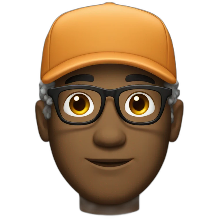 white curly man with cap and glasses emoji