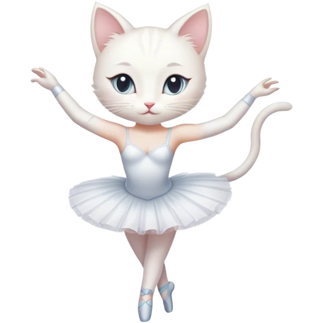 Ballerina white cat emoji