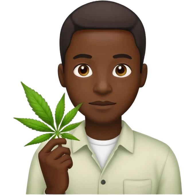 Black dude with weed emoji