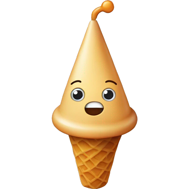 Organe cone on top of head emoji