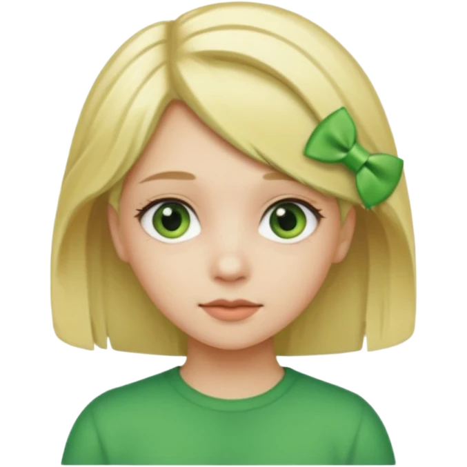  girl with blonde hair and green color hairclip emoji