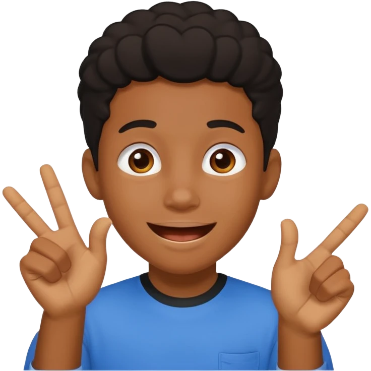Creat light black kid with this "👍, 👈, 😀, 😎, reaction emoji