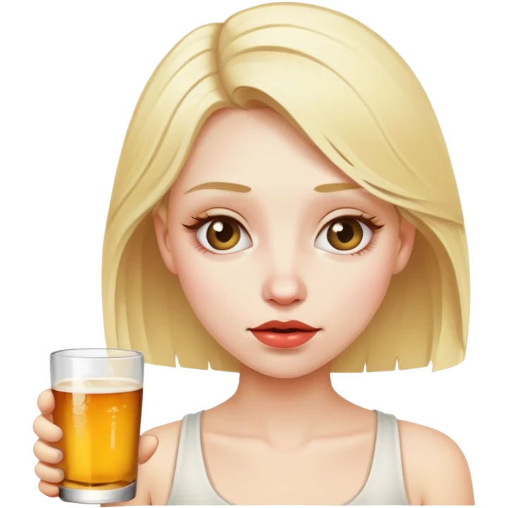 A blonde drunk girl emoji