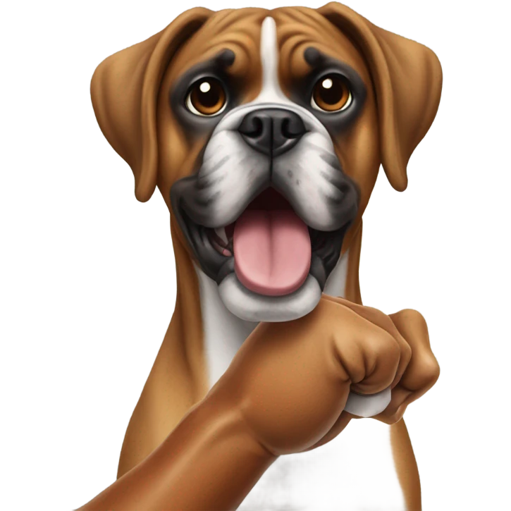 boxer dog pulling the finger emoji