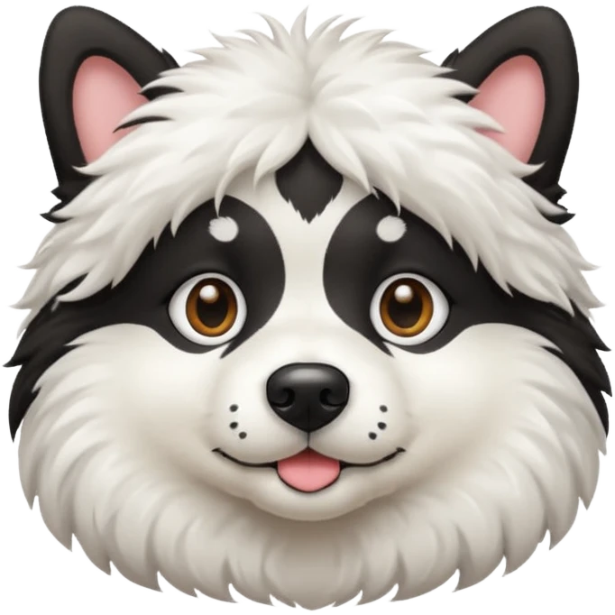 white black dog emoji
