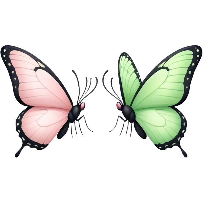 Light Green butterfly with light pink butterfly emoji