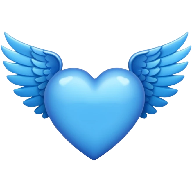 blue heart with wings emoji