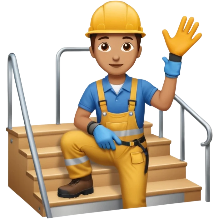 Apartment Mover, Stair Spotter with gloves. emoji