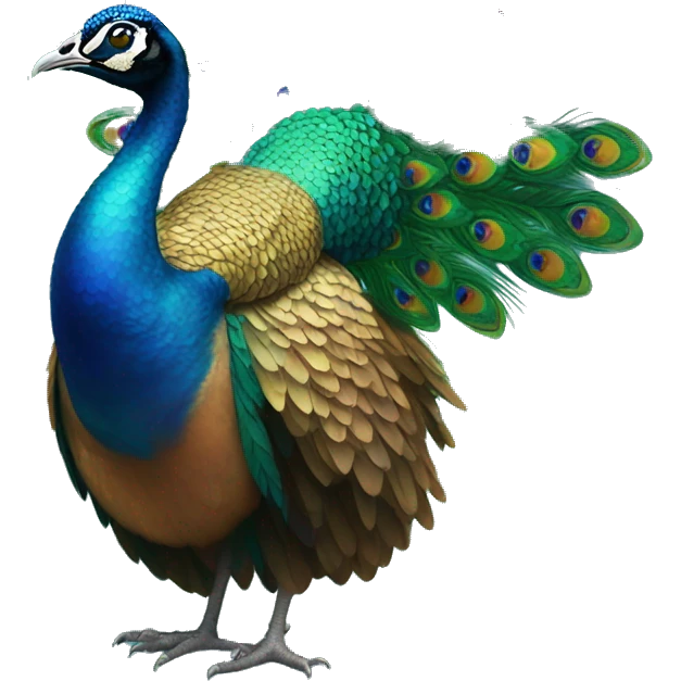 Iridescent peacock emoji