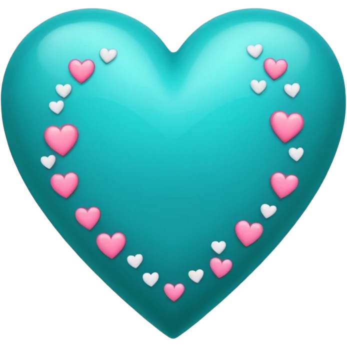 Teal heart with little hearts and Belles wording emoji