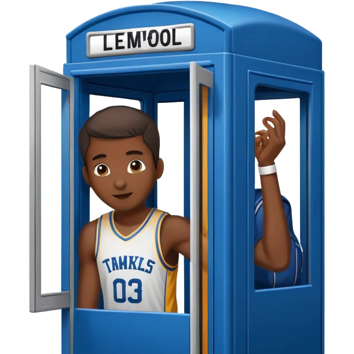 Basketball player in a phone booth emoji