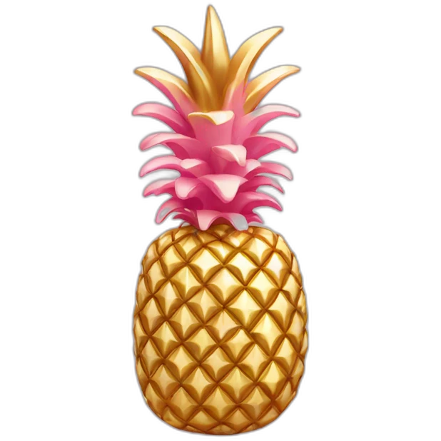 Gold pink pineapple emoji