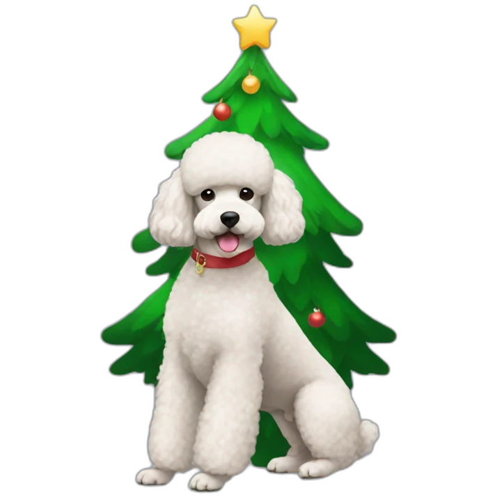 poodle looking like christmas tree emoji