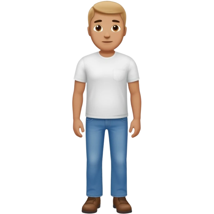 tall, stocky man wearing T-shirt and jeans emoji