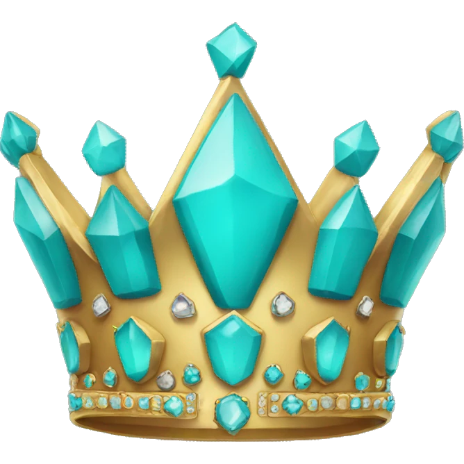 turquoise crown with gems emoji