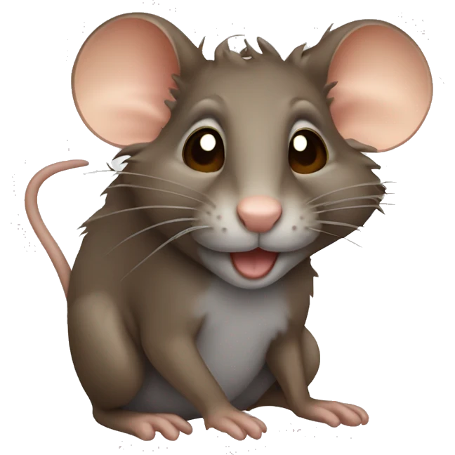 Brown rat with brown curly hair on the top emoji